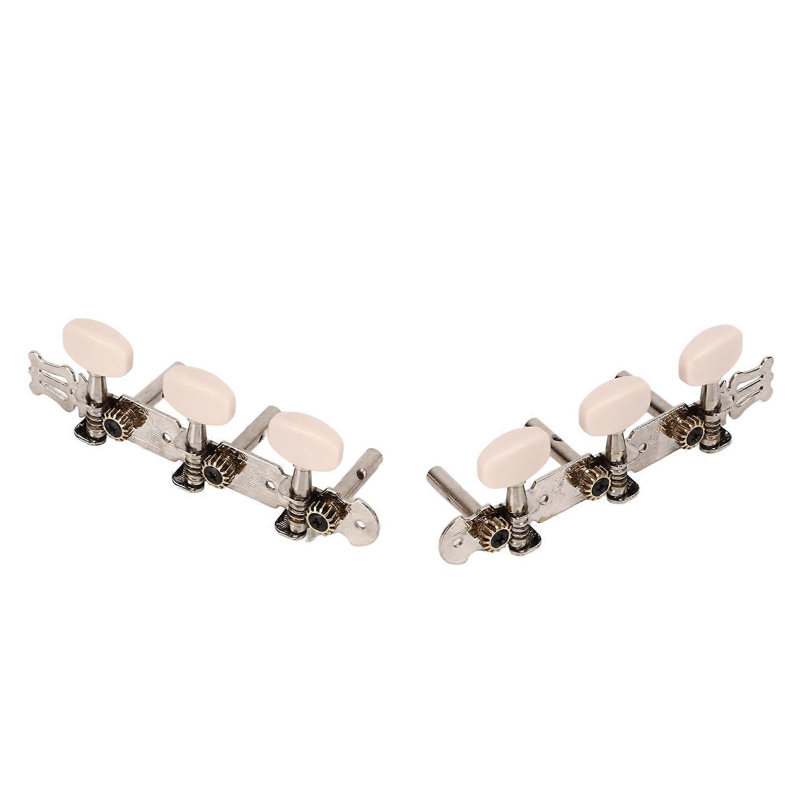 2Pcs String Tuning Key 3L 3R Metal Cream Color Button Acoustic Guitar Tuning Pegs 