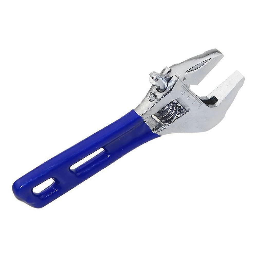 Adjustable wrench, 10.2 cm, adjustable wrench, blue handles, max. 24 mm opening, universal nut wrench, hand tools, 1 piece 4inch
