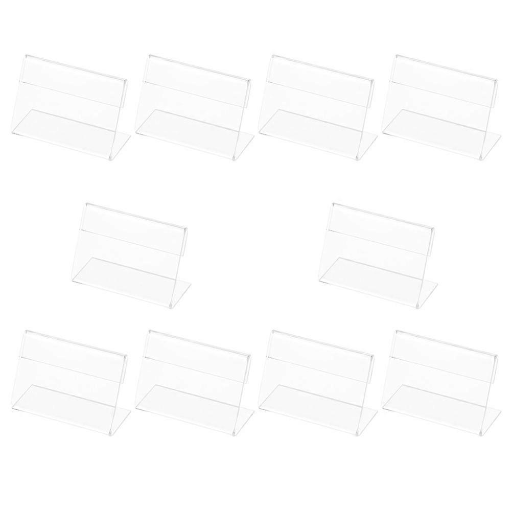 Transparent Acrylic Shaped Sign Holders for Tabletop Displays – Horizontal Price Tag Stands for Retail Signs and Labels