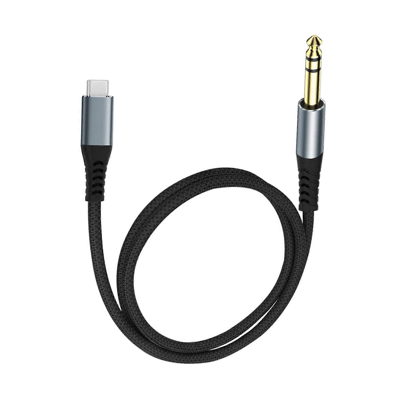 Gold Plateds USB Type C to 6.35mm 1/4 Sound Stereos Cable For Speakers Amplifiers and HIFIs Systems Multicolor