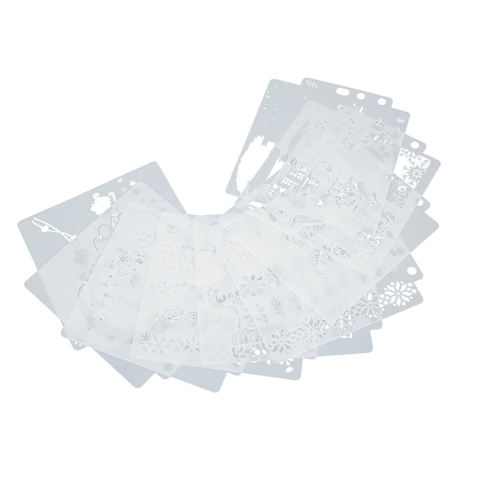 9Pcs Stencils DIY Production Reusable PET Multi Purpose Flexible Durable Mandala Template