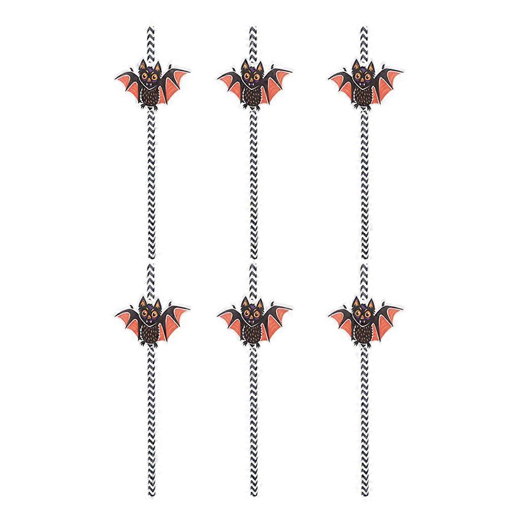 Environment Friendly Halloween Bat Shape Straws for Children 12Pcs