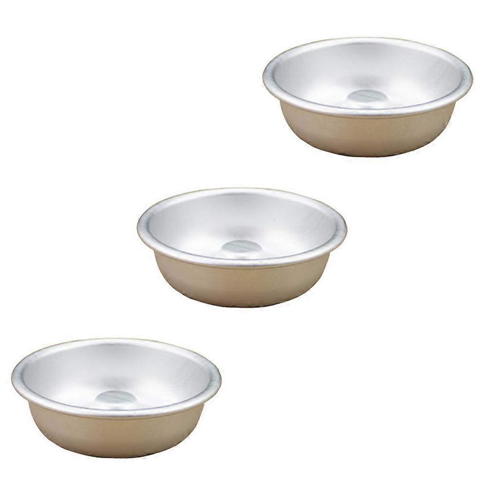 Silver Aluminium Alloy Pudding Mold Nonstick Baking Tool for Easy Demoulding 3pcs Set