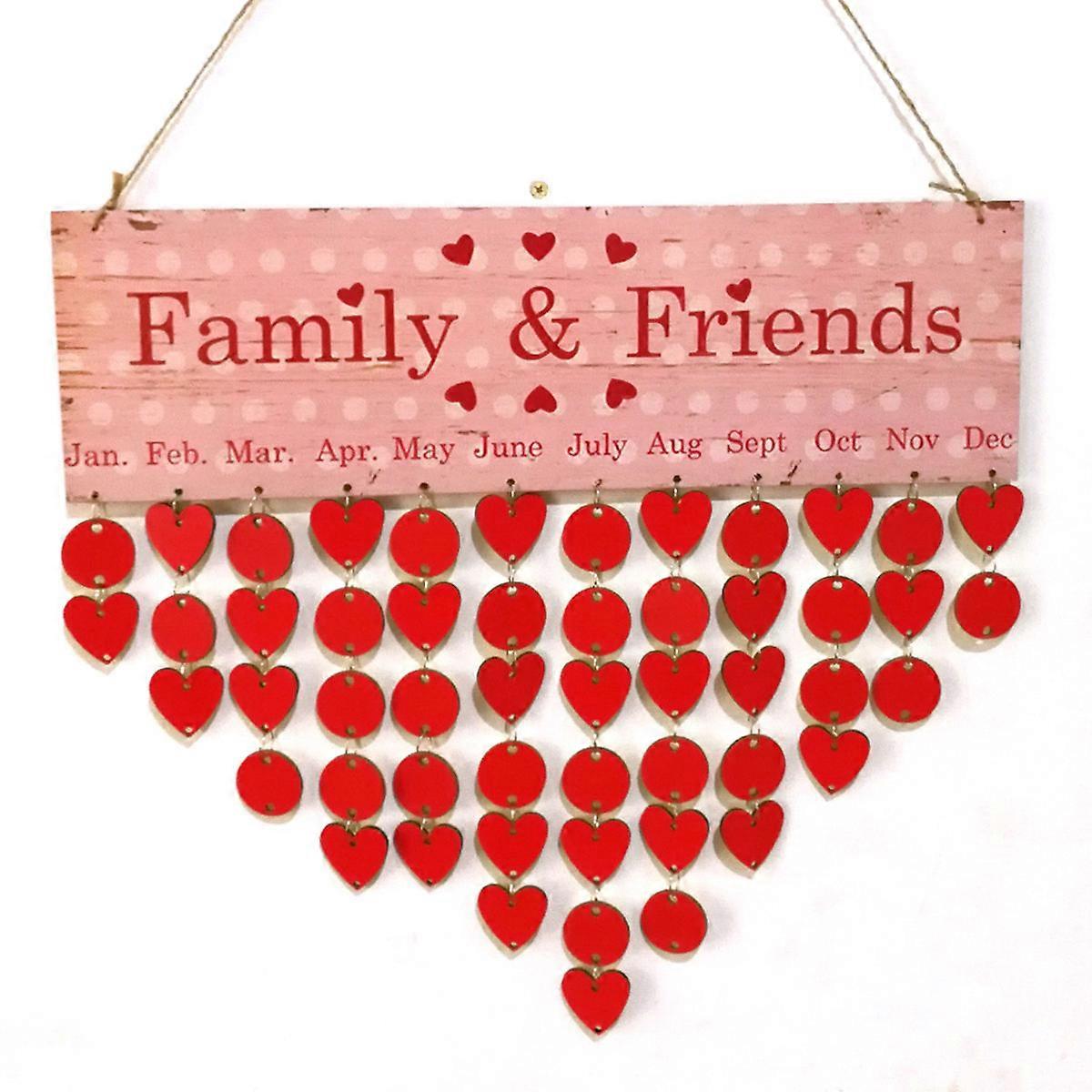 Valentine's Day Door Hanging Board Diy Calendar Festival Reminder Home Decoration Pink 40.5 x 12 x 0.3 cm 1 Plaque