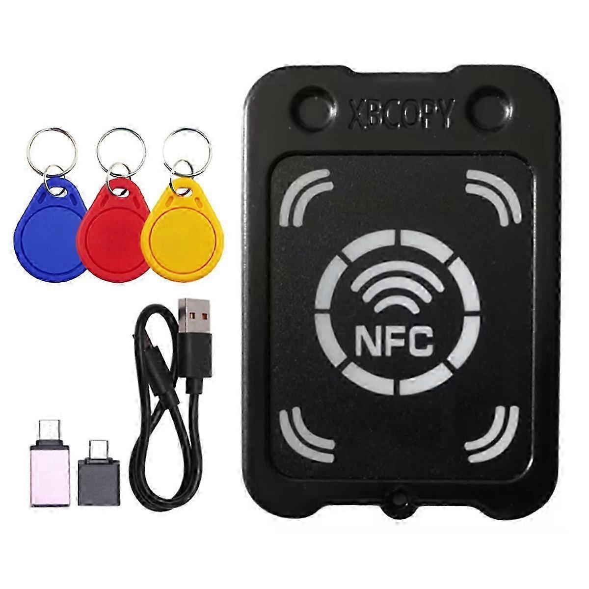 RFID Smart Chip Card Reader+3xCUID Keychain NFC Encryption Key Reader