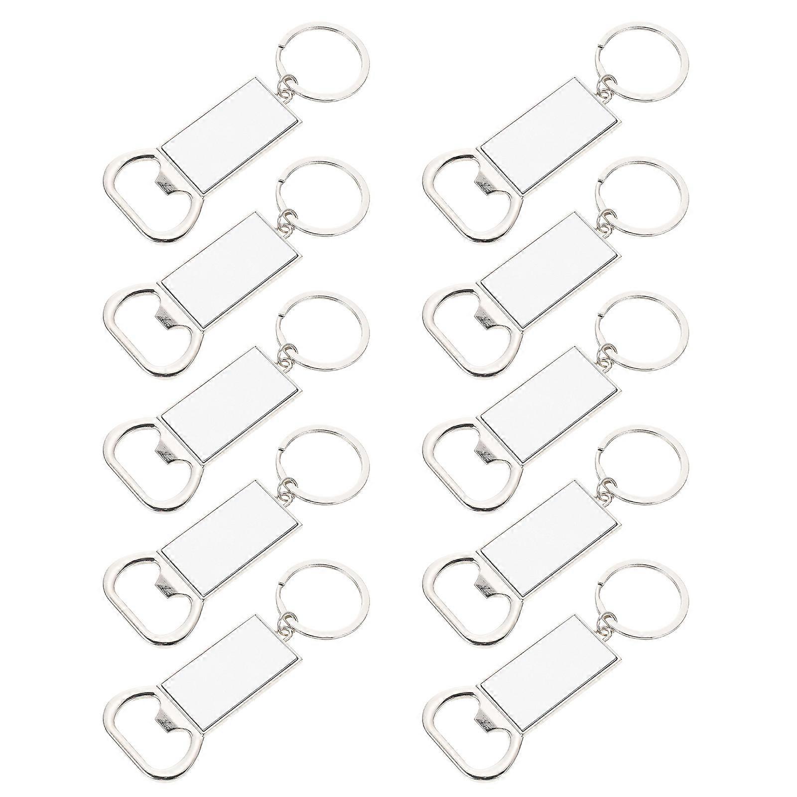 Blank Bottle Opener Keychain Bulk Zinc Alloy Decorative Design For Bottles Bachelor 10Pcs