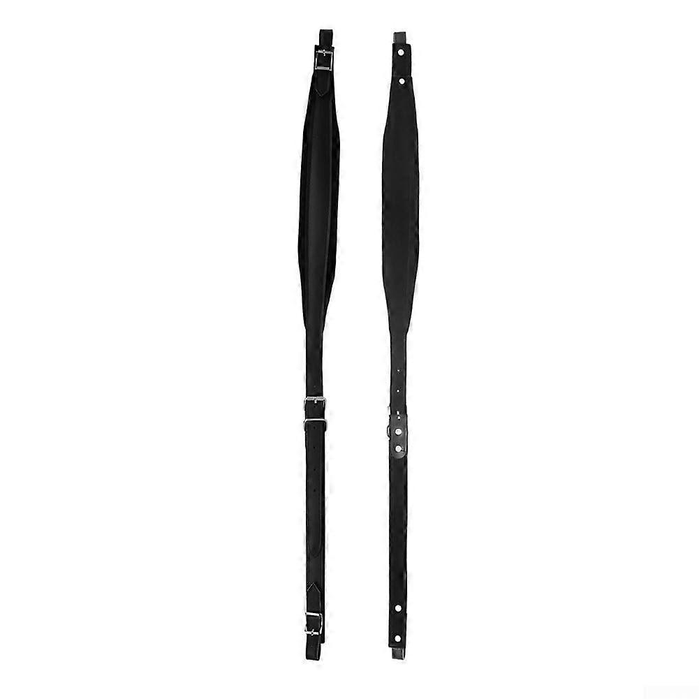 Lightweight Adjustable Faux Leather Accordion Straps for 16 to 120 Bass Accordions with Secure Buckles (Black)