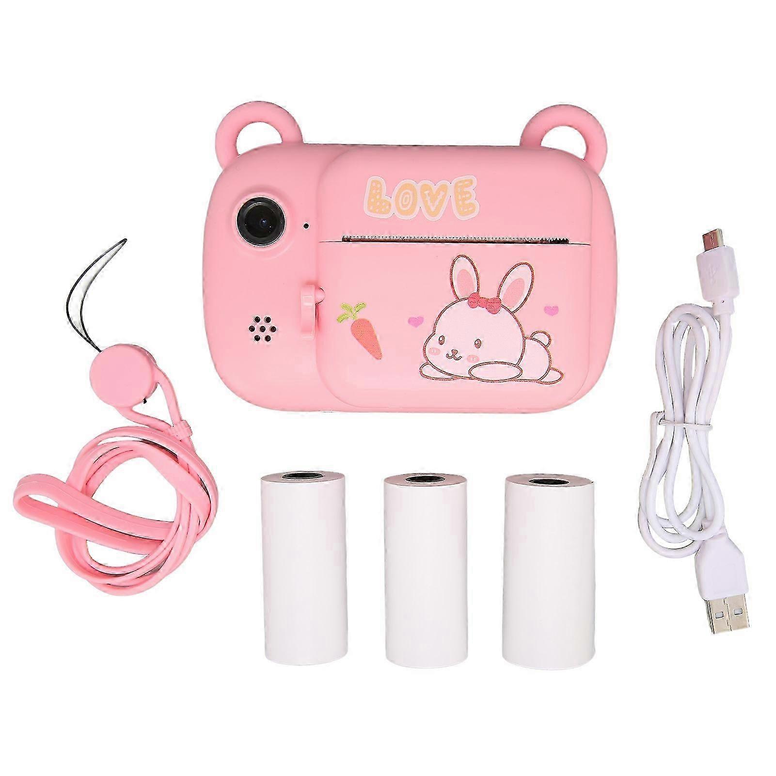 A7?b Children's Digital Print Camera 2.4in Display Child Selfie Camera Toy With Thermal Paper For 3?10 Years Old Kids