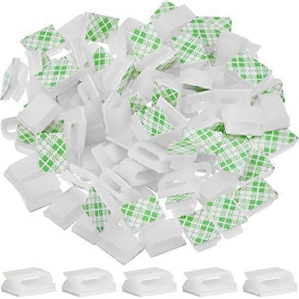 100pcs self-adhesive cable clips, cable management, white