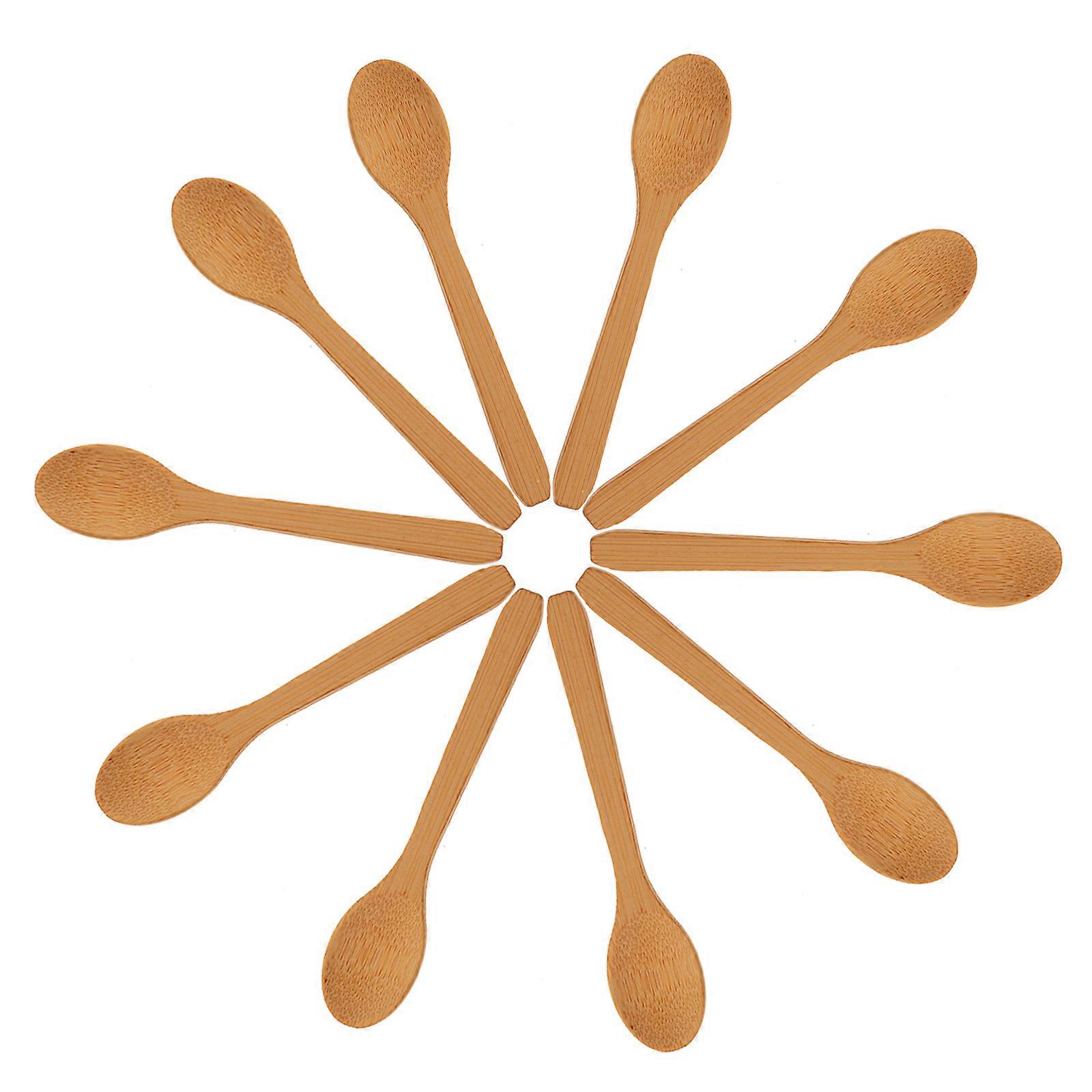Bamboo Honey Spoons for Seasoning and Coffee Tea 10pcs Small Tasting Spoons Assorted Color