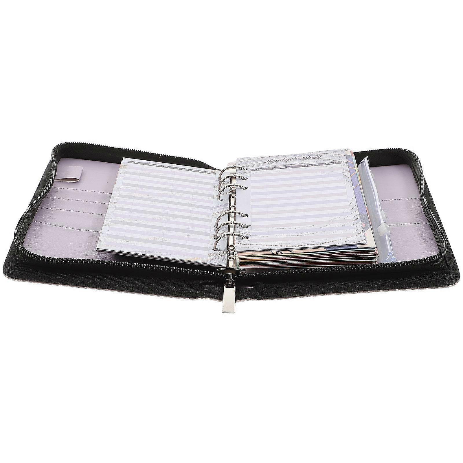 Budget Envelope Wallet Multi-functional Design Receipt Organizer PU Material 8.3×5.5×1.5in 1Set