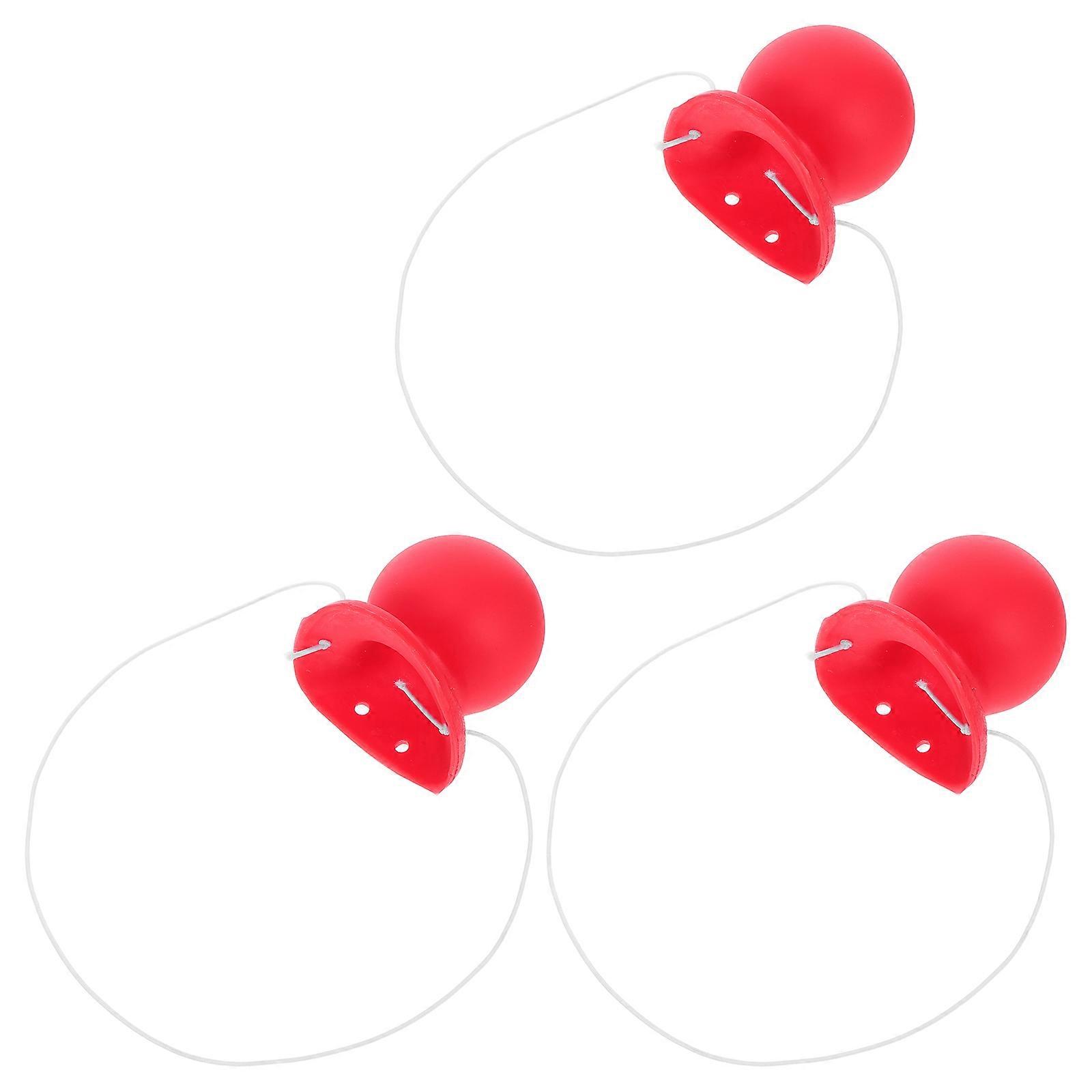 Red Latex Clown Nose 3 Pack for Halloween Carnival Masquerade Party Cosplay Smooth Texture Photo Prop