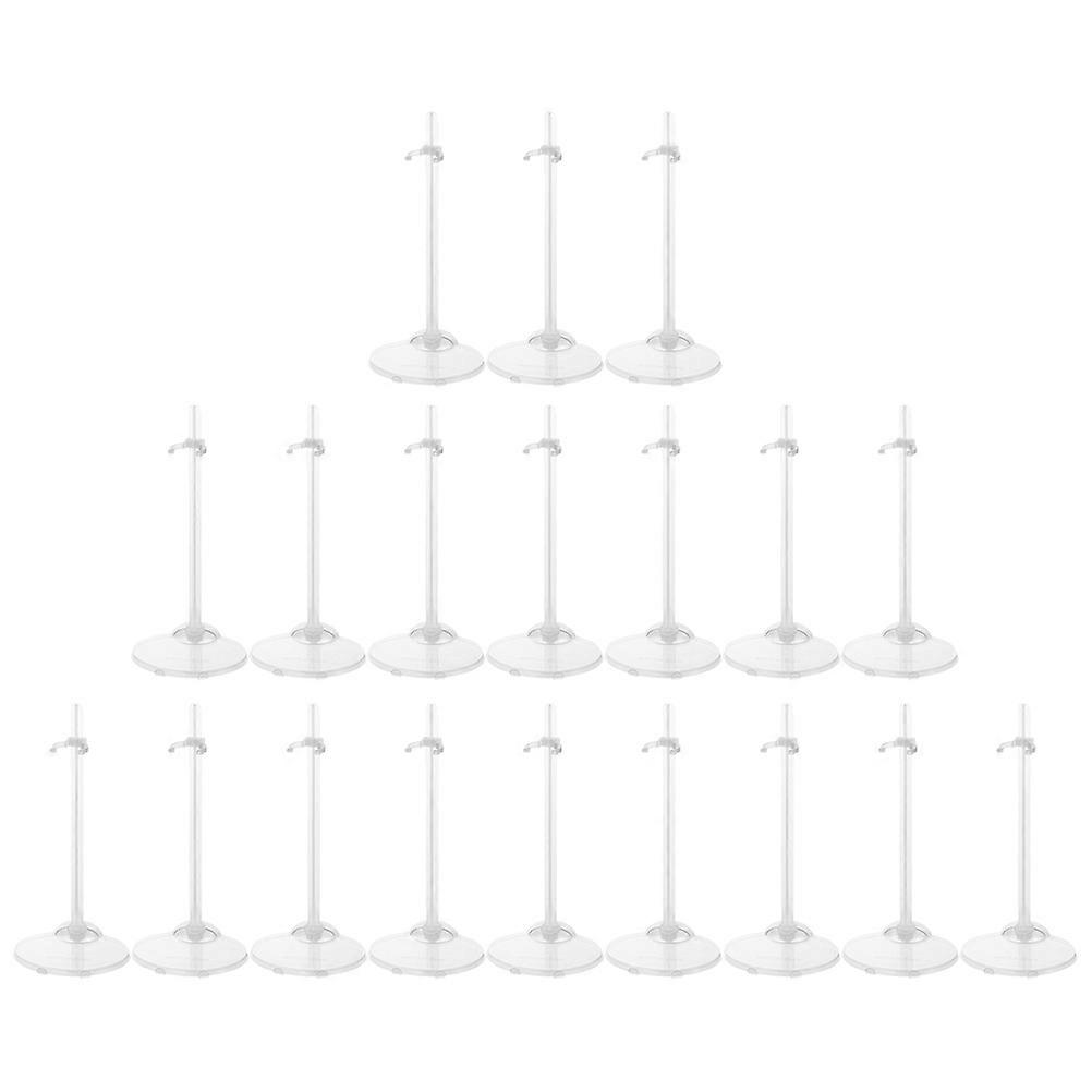 18pcs Transparent Doll Holding Stands with Wide Base – Premium Plastic, Smooth Surface for Secure Display and Room Organization