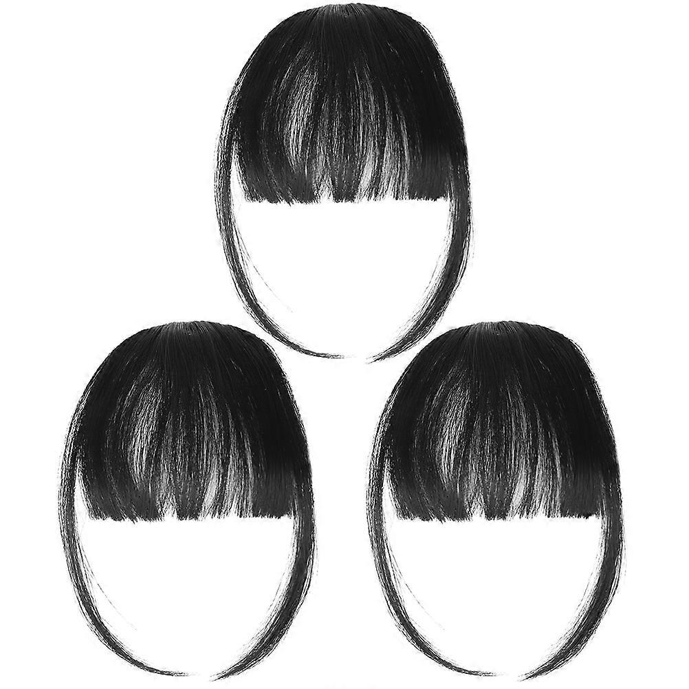 Black Clip in Bangs Hair Extensions for Women Comfortable Fake Bangs Clip On High Temperature Fiber