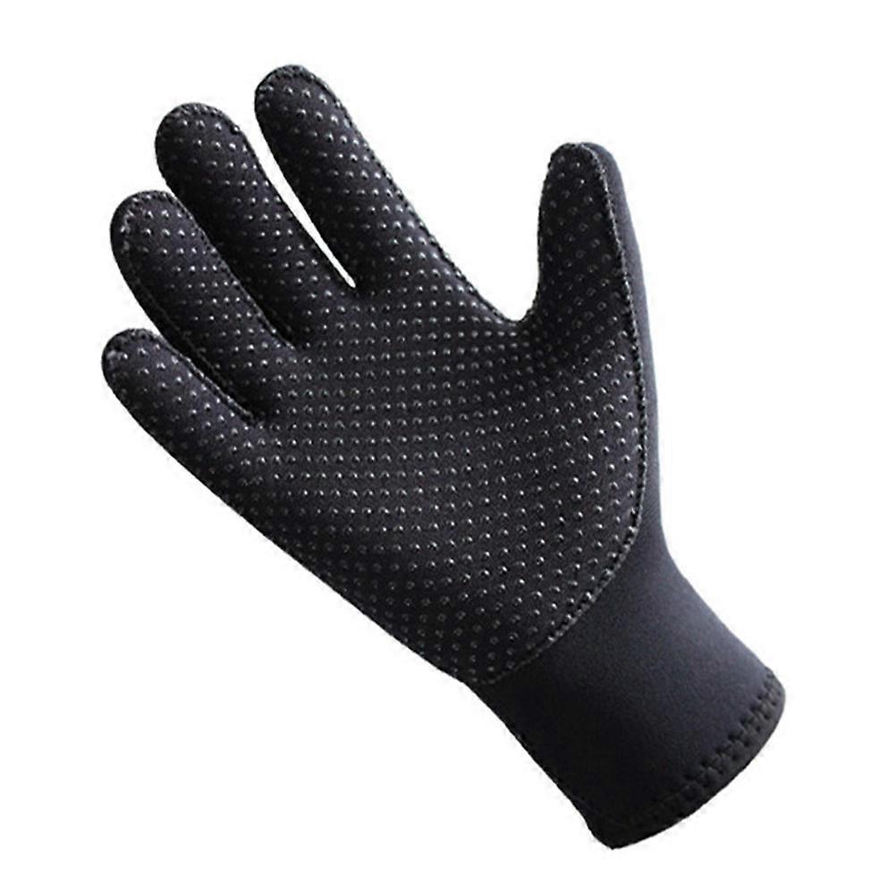 3mm Thick Neoprene Dive Gloves 1 Pair Size L Black Perfect For Winter Diving, Swimming, And Kayaking With Non-slip Function