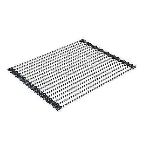 Sink Drain Rack Hollow Design Foldable Stainless Steel Sink Draining Shelf for Drying Plates Fruits Vegetable