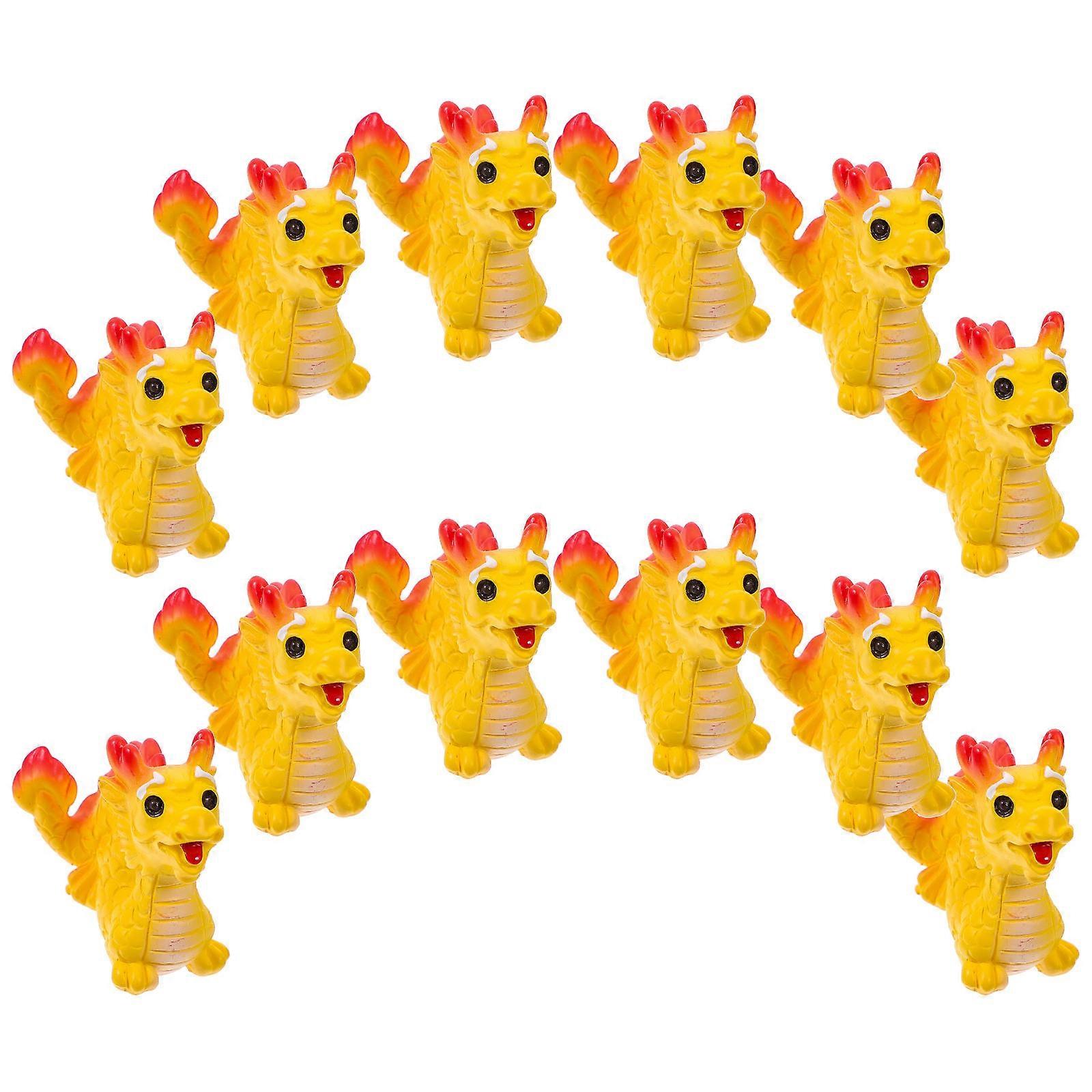 12pcs Cartoon Dragon Resin Figurines Mini Year of the Dragon Statues for Home, Garden Decor, DIY & Zodiac Collectors