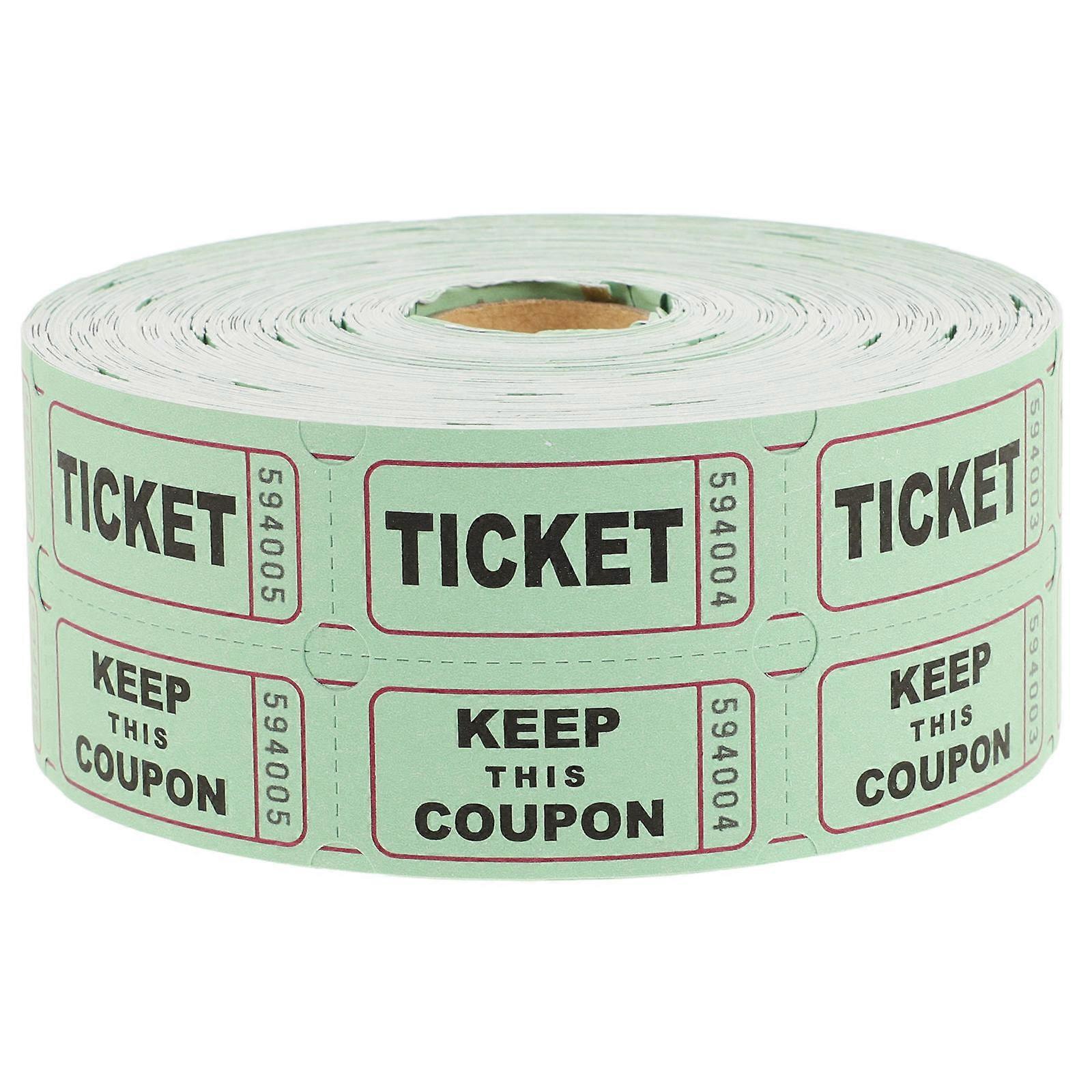 Green Raffle Tickets for Events Prize Vouchers Food Tickets for Carnivals Classroom