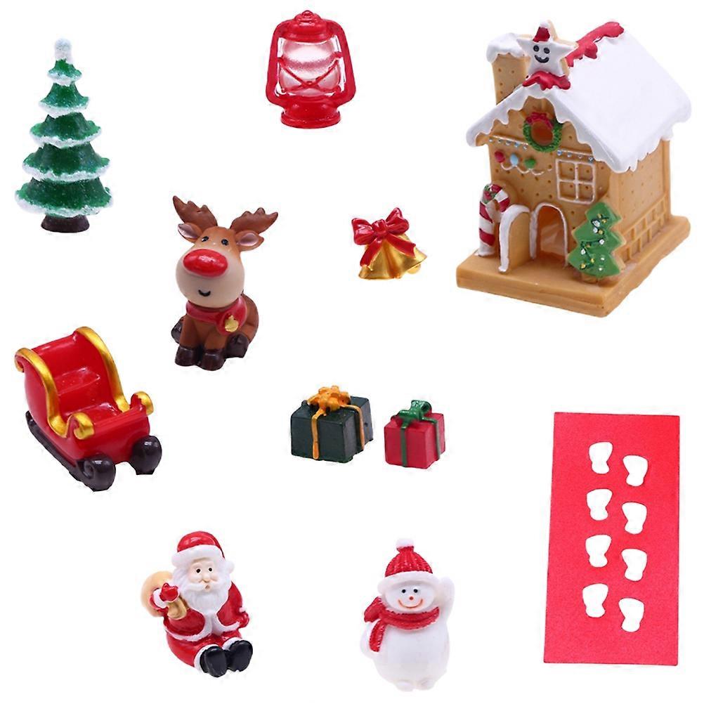 Creative Mini Resin Figures Christmas Decor For Wall Shelf Decor 3.5X2.6X2.2In Modern Style 1 Set