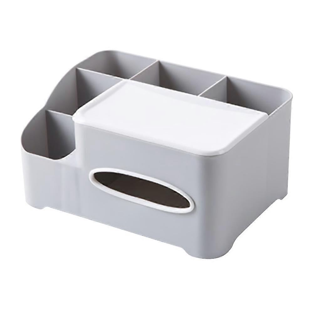 Multi Compartment Desktop Storage Box with Slip Resistant Base – Dustproof Organizer for Tissues, Cosmetics, and Small Items – Ideal for Home,