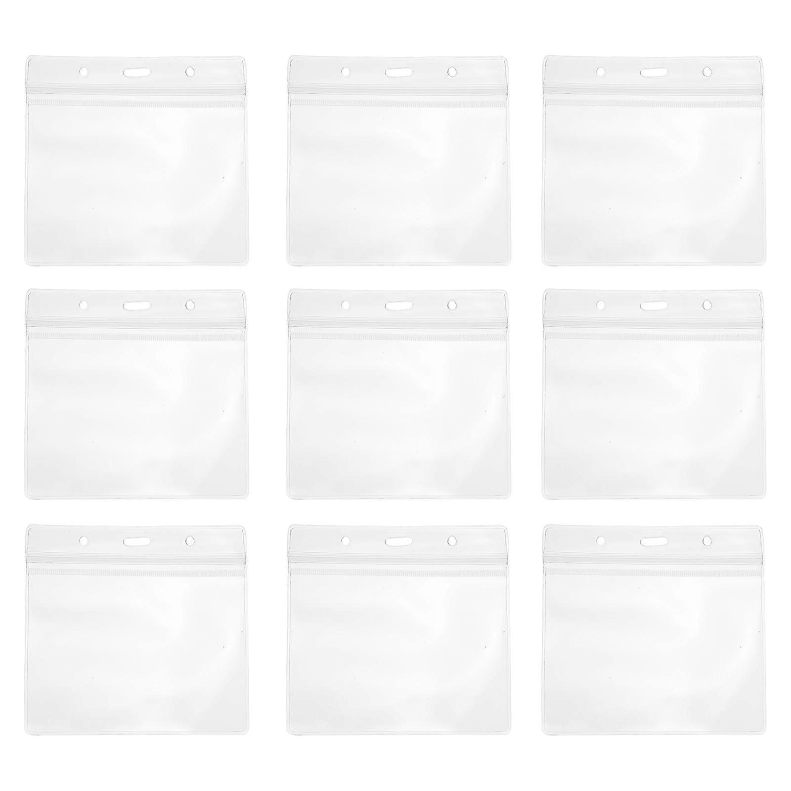 30Pack Waterproof PVC ID Badge Holder Transparent Name Tag Covers For Professional Occasions 12.7X9.8X0.1CM Secure Storage
