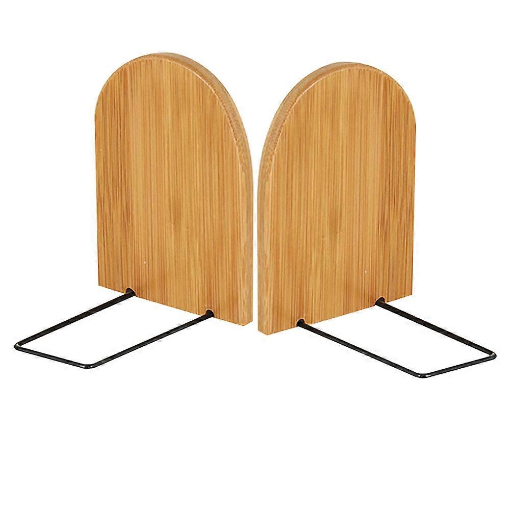 Stylish Book Display Holder 2Set Beige Decorative Book Ends for Home Use Document Organization with Rectangular Shape