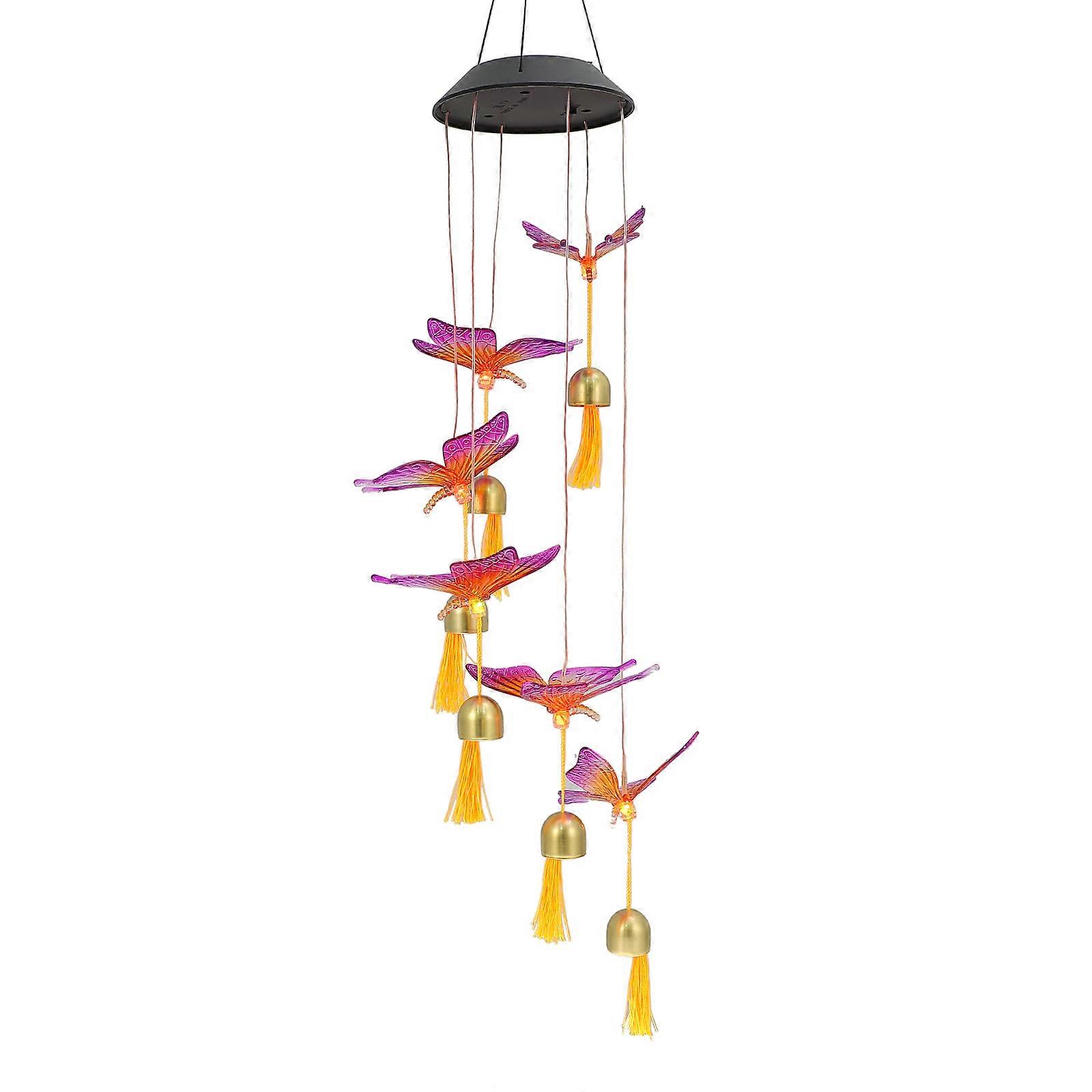 Butterfly Solar Chimes For Outside Lighting Perfect For Porch And Balcony With 31.5X5.1X2 Inch Dimensions 1Pack