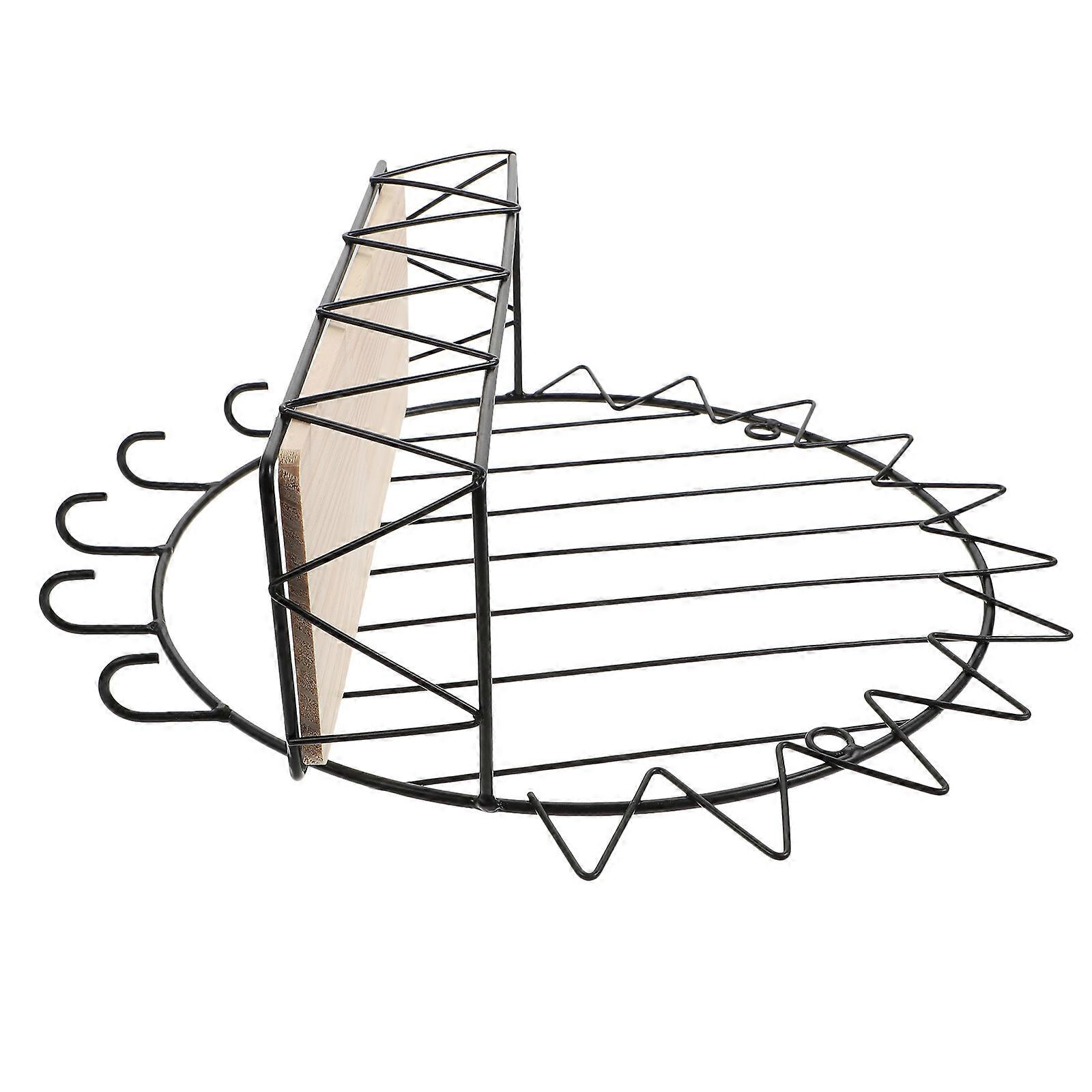 Practical Non-punching Decorative Wall Hanging Rack Shelf in Black Color for Storage Use