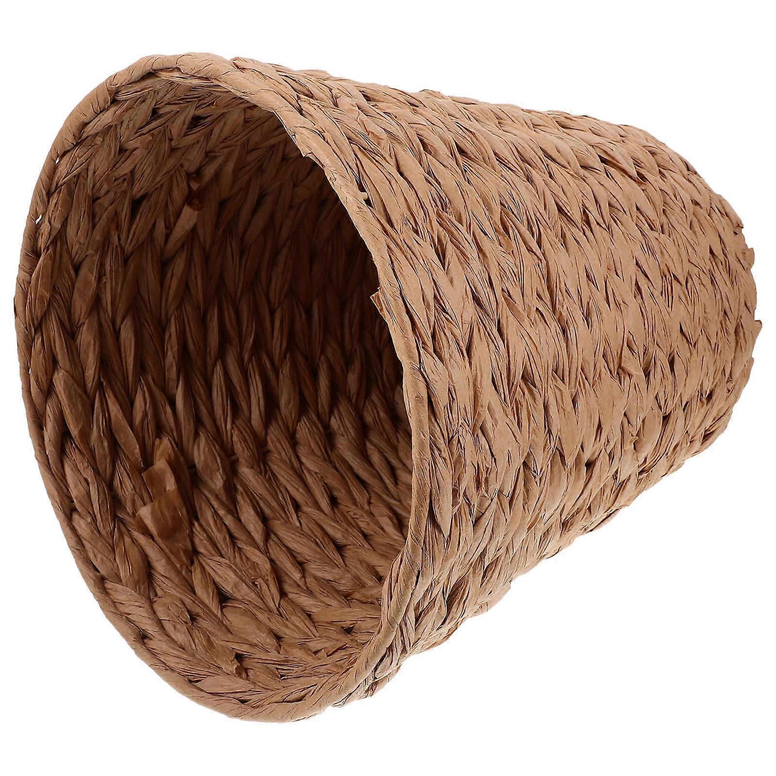 Woven Storage Baskets For Organizing Home Supplies In Light Brown Color With Simple And Elegant Design 1Set