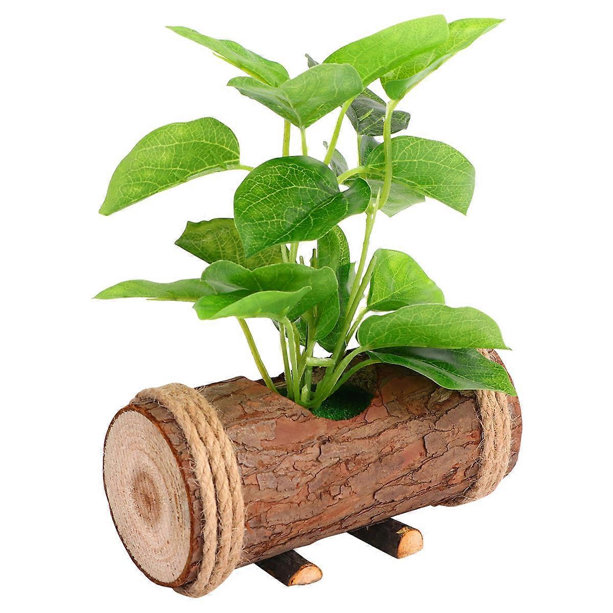 Artificial Bonsai for Storage Crafted with Plastic in Green Color 1 Pc Desktop Miniature