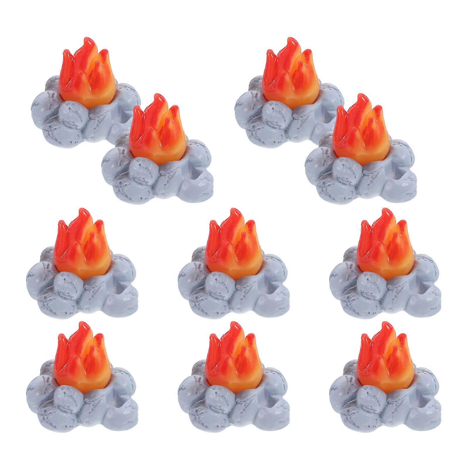 Miniature Bonfire Decor 10Pcs Multi Durable Waterproof Resin for Micro Landscape