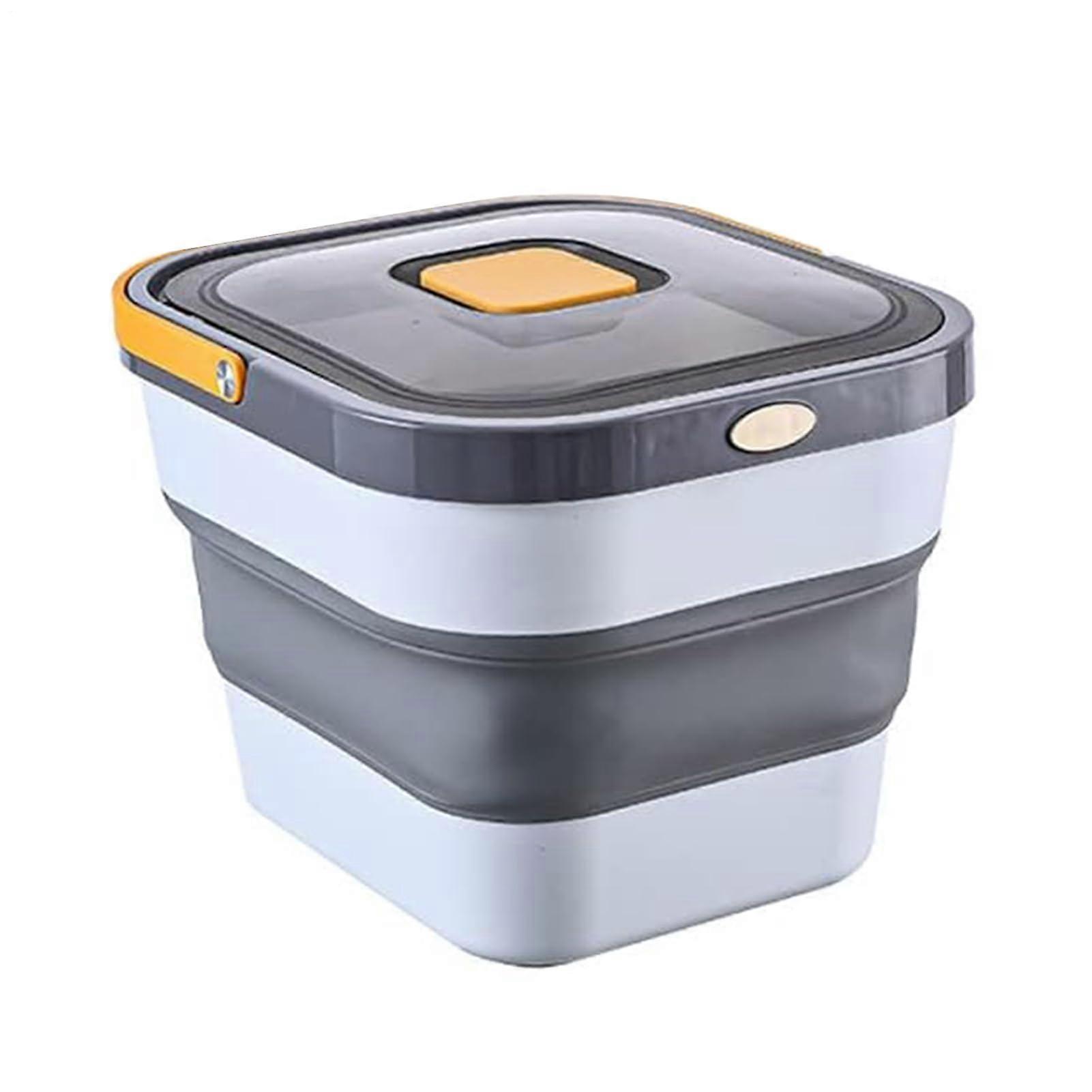 Dog Food Storage Airtight Basket Foldable Cat Container Yellow