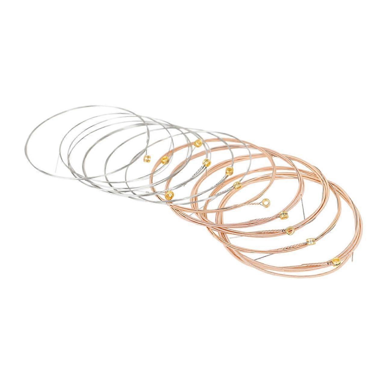 Acoustic Guitar Strings Set of 12 Phosphor Bronze for Folk Guitar Warm Bright Tone for Beginners and Professionals