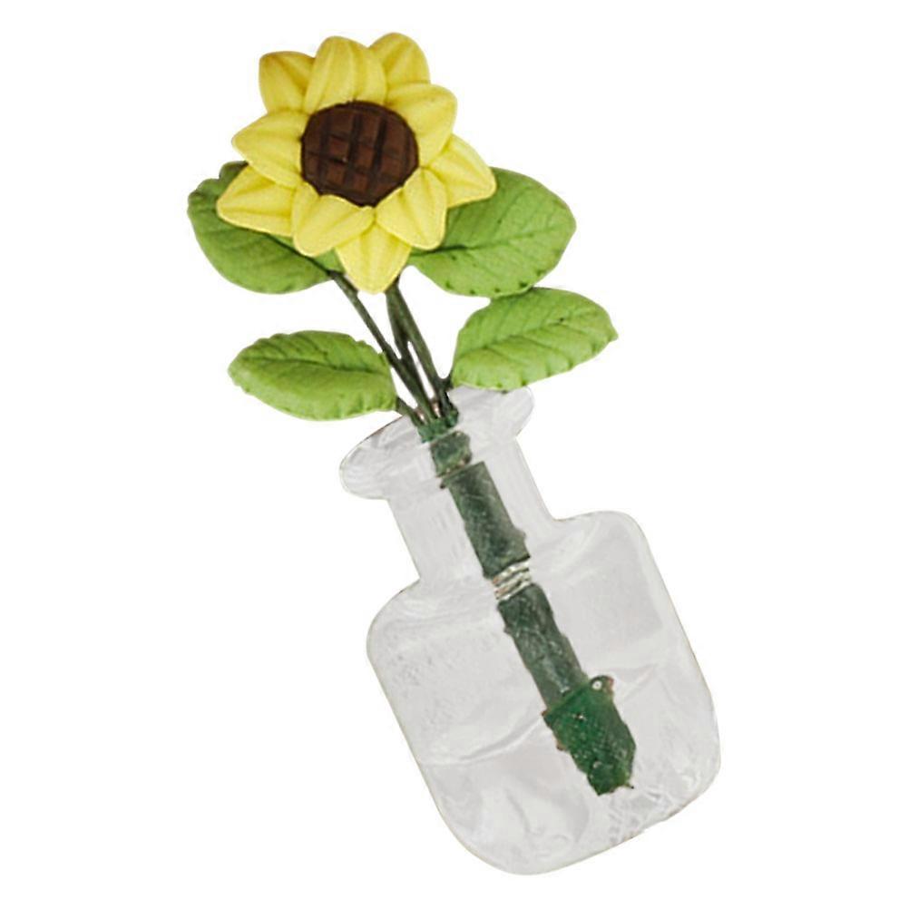 Miniature Sunflower Bonsai Decoration for Doll House Adding Elegance to Miniature Gardens and