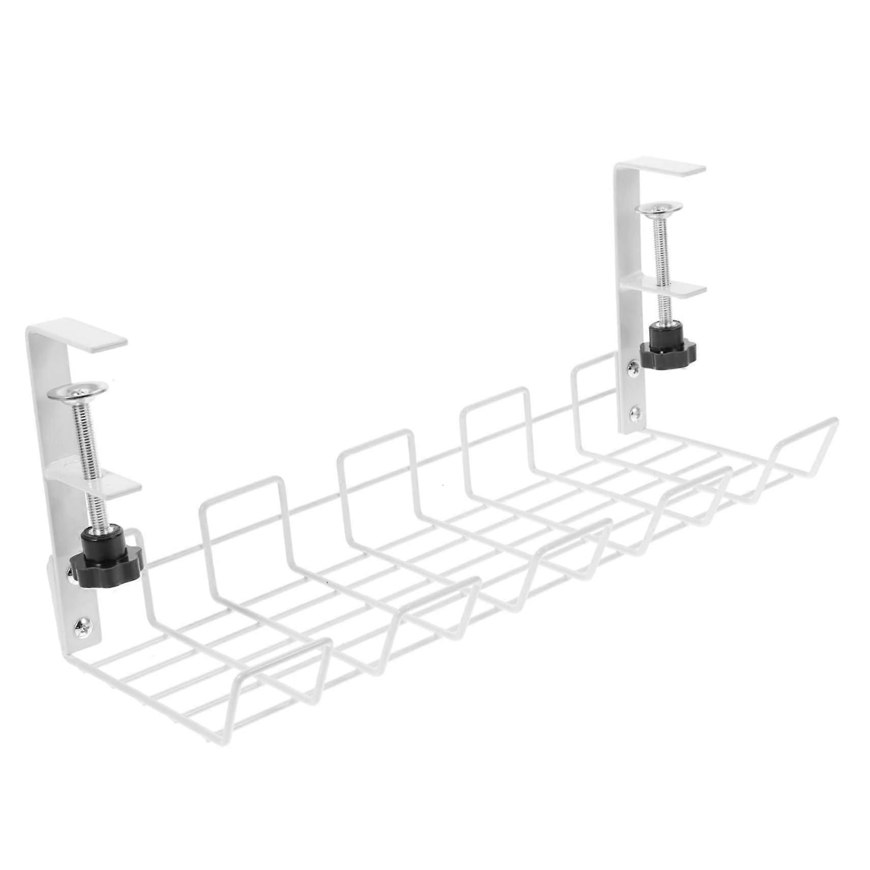 Under the Desk Cable Management Shelf, Folding Cable Tray for Tidy, Includes Cable Holder and Velcro Cable Ties, Ideal for Office and Home