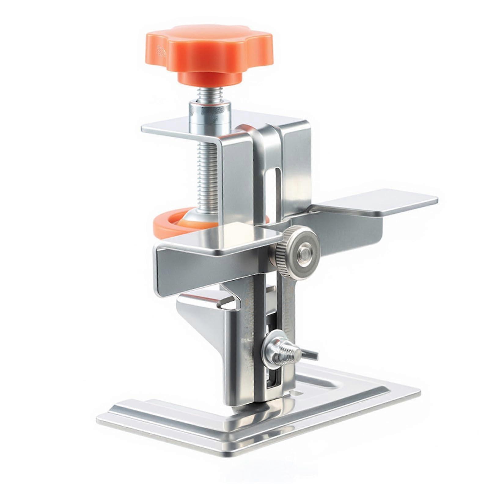Adjustable cabinet handle template, tool arm punch, drilling guide for precise door installation, mounting device for cabinets with stand base