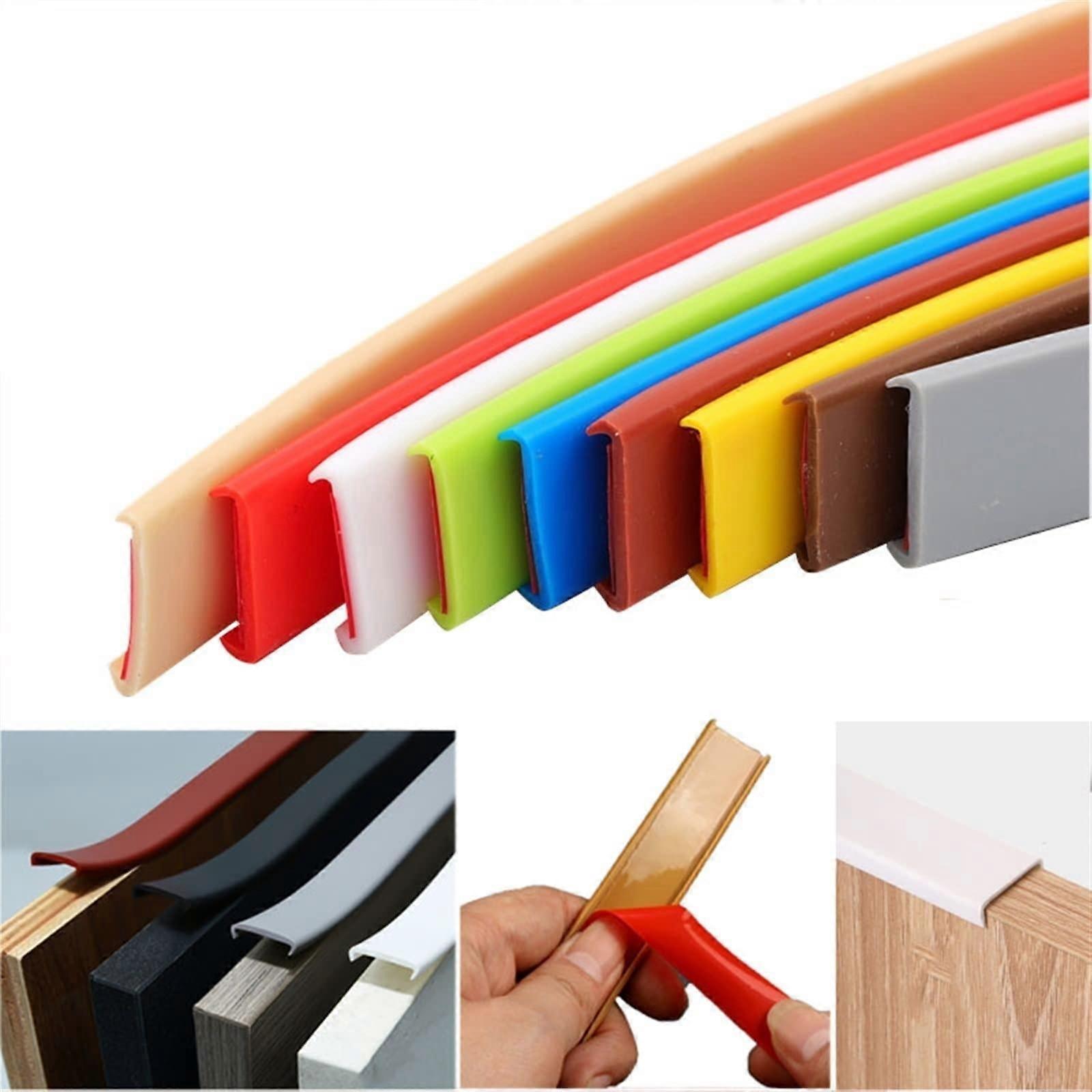 5M U-Shaped Edge Tape Self-Adhesive TPE Corner Protector for Cabinet Furniture Repair, Durable Single Plate Edge Guard, Color Options