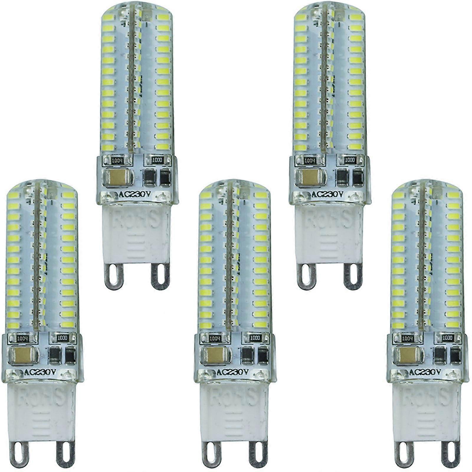G9 LED Bulb 5W Cool White, 500LM Brightness, AC220V Bi Pin Base, 50W Halogen Equivalent, Non-Dimmable for Chandeliers