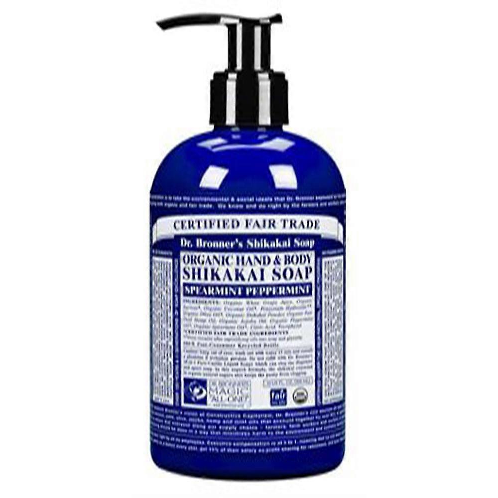 Dr Bronner Org Shikakai Peppermint Hand Soap 355ml - 4 Pack
