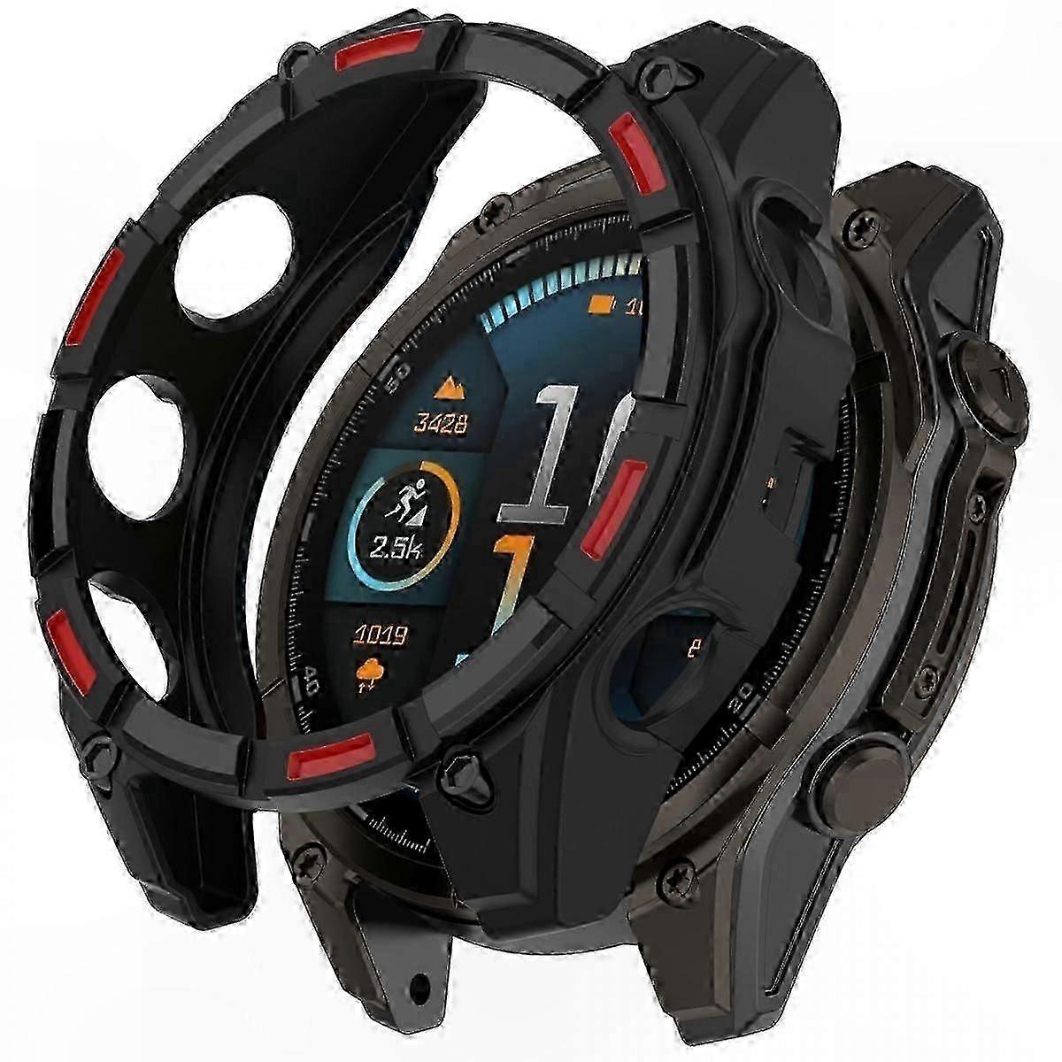 TPU Watch Case for 47mm GPS Smartwatch - Anti-Scratch Orange Protective Frame Cover with Hollow Design