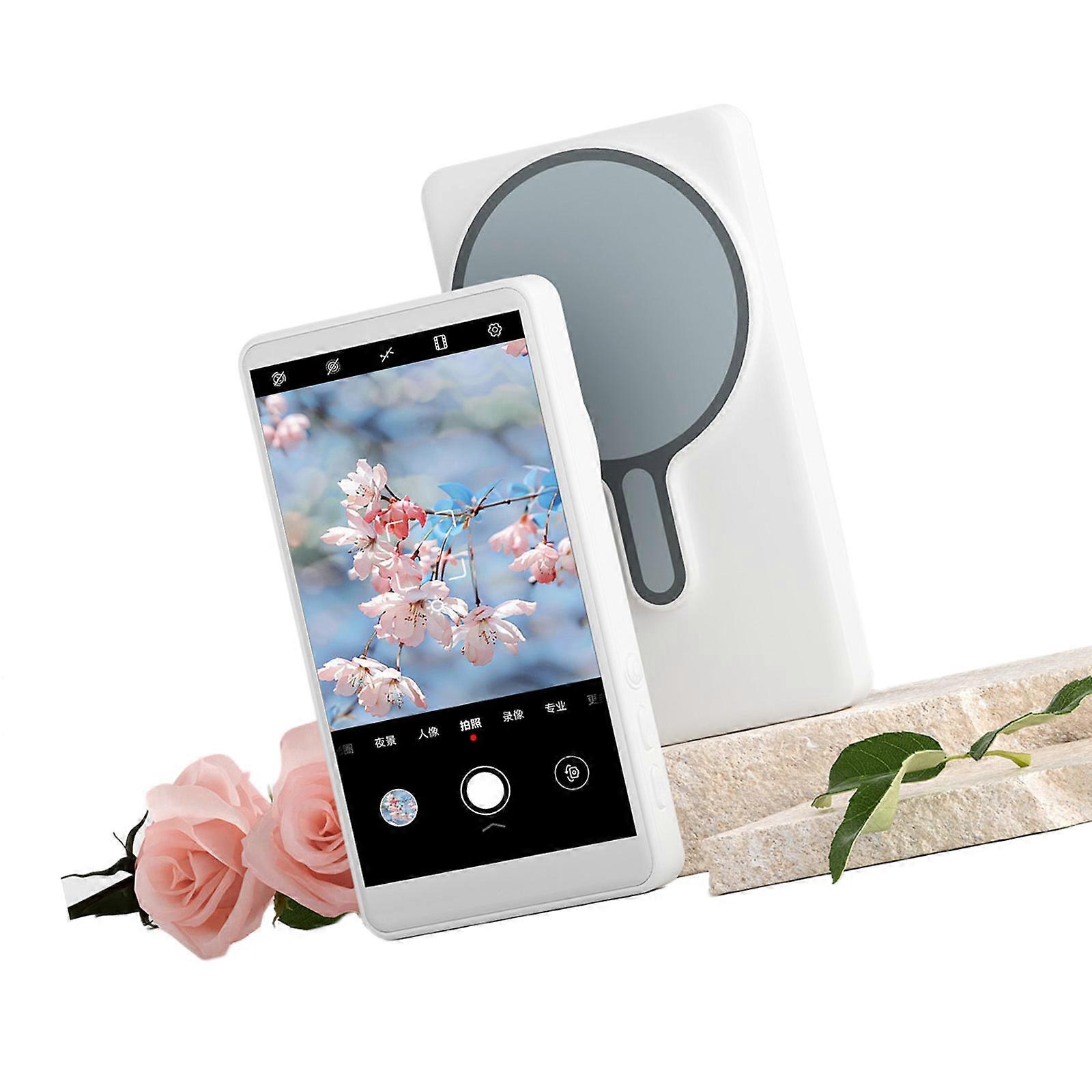 Phone Selfie Monitor Screen Magnetic Monitor Screen Using Phone Rear Camera Wireless Connection with 3.5mm Plug Speaker White