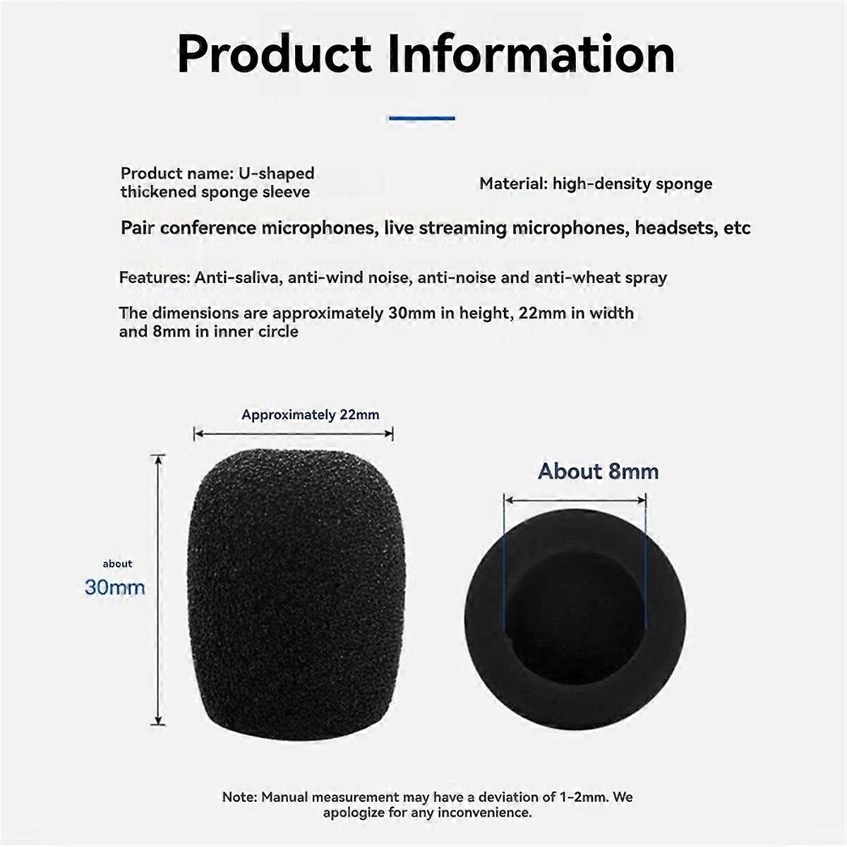 10pcs Microphone Head Cover Foam Windscreen