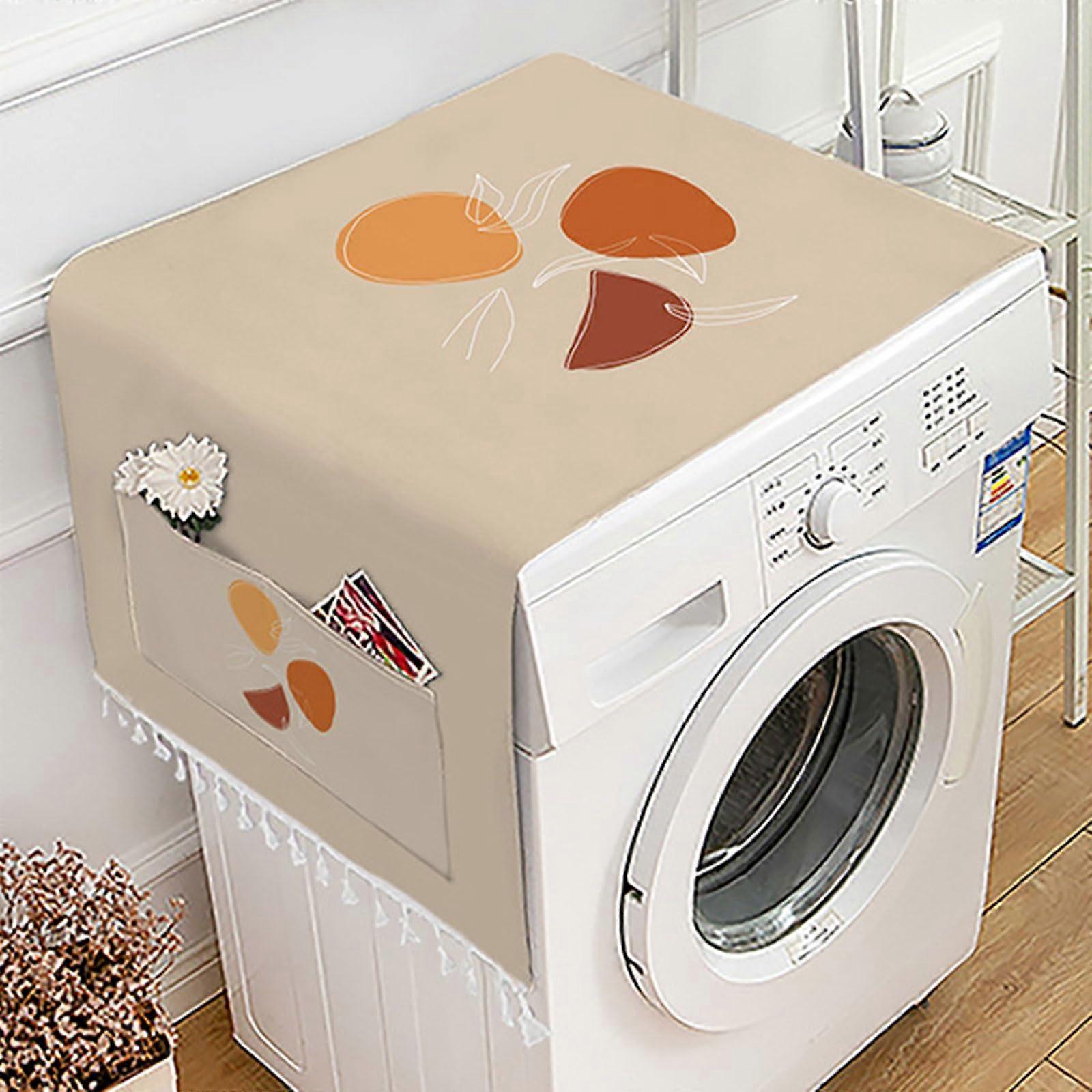 Multi-Functional Washing Machine Top Cover 180CM x 65CM with Side Storage Pockets for Washer, Dryer, and Fridge