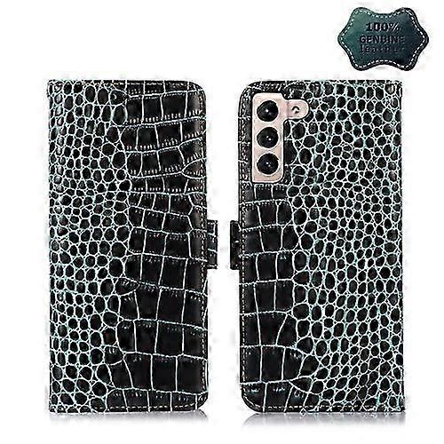 For Samsung Galaxy S22+ / S22 Plus 5G Crocodile Top Layer Cowhide L...