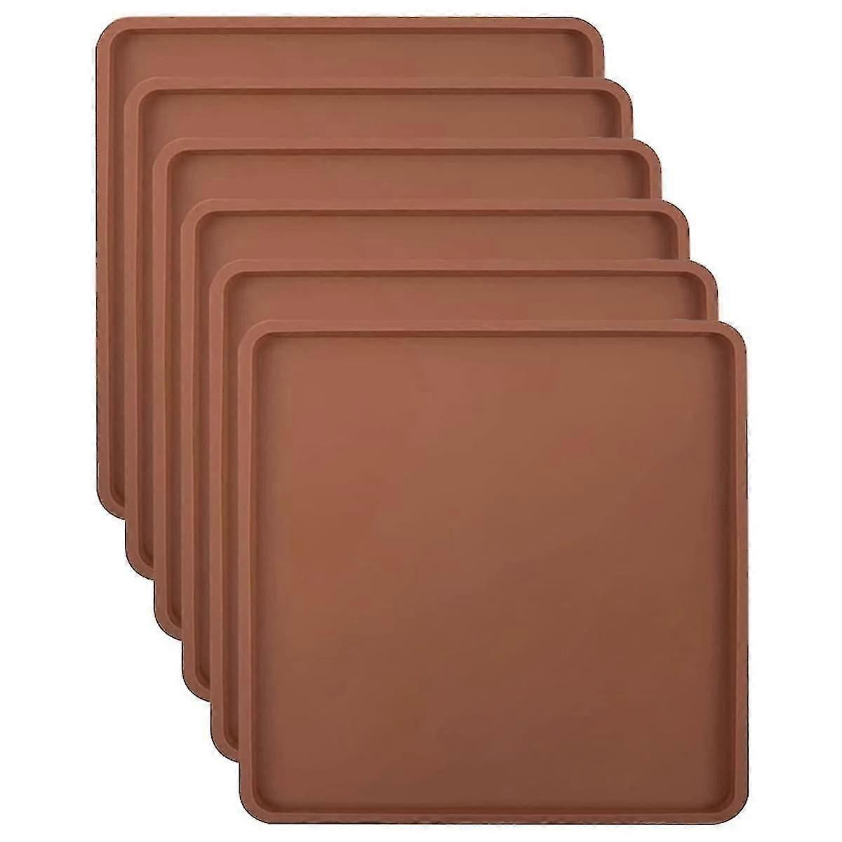 6 Pack Silicone Dehydrator Sheets With Edge For 14x14inch Trays, Nonstick Silicone Drye Sheets Mult