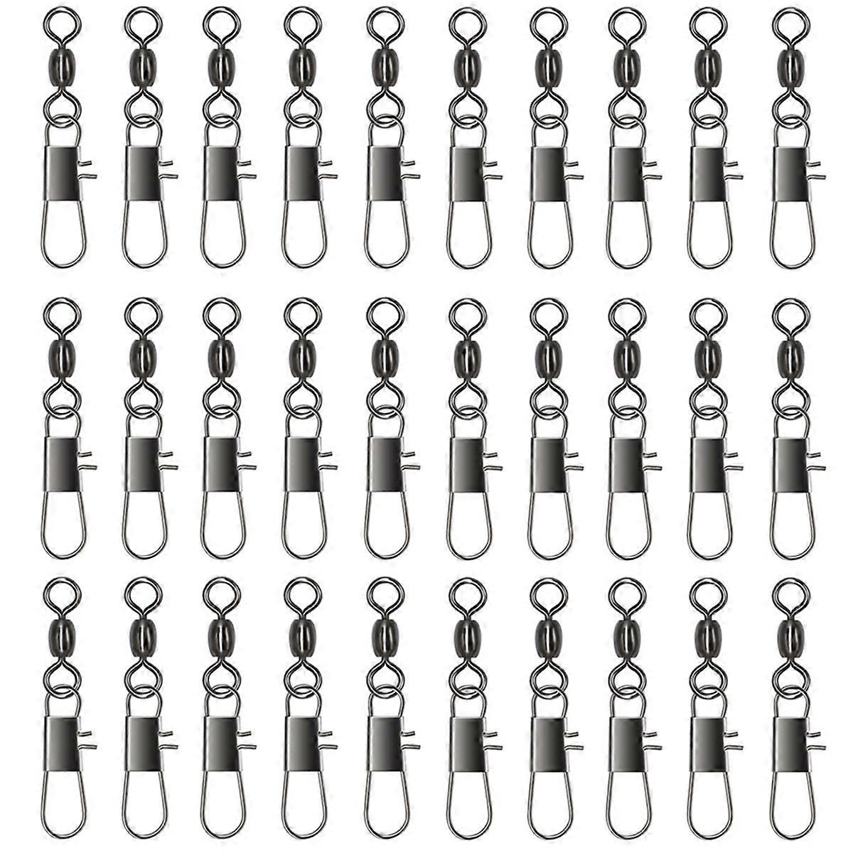 100PCS Swivels Fishing Connector Pin Bearing Rolling Swivel Snap Fastlock Clips Fishing Tackle Accessories
