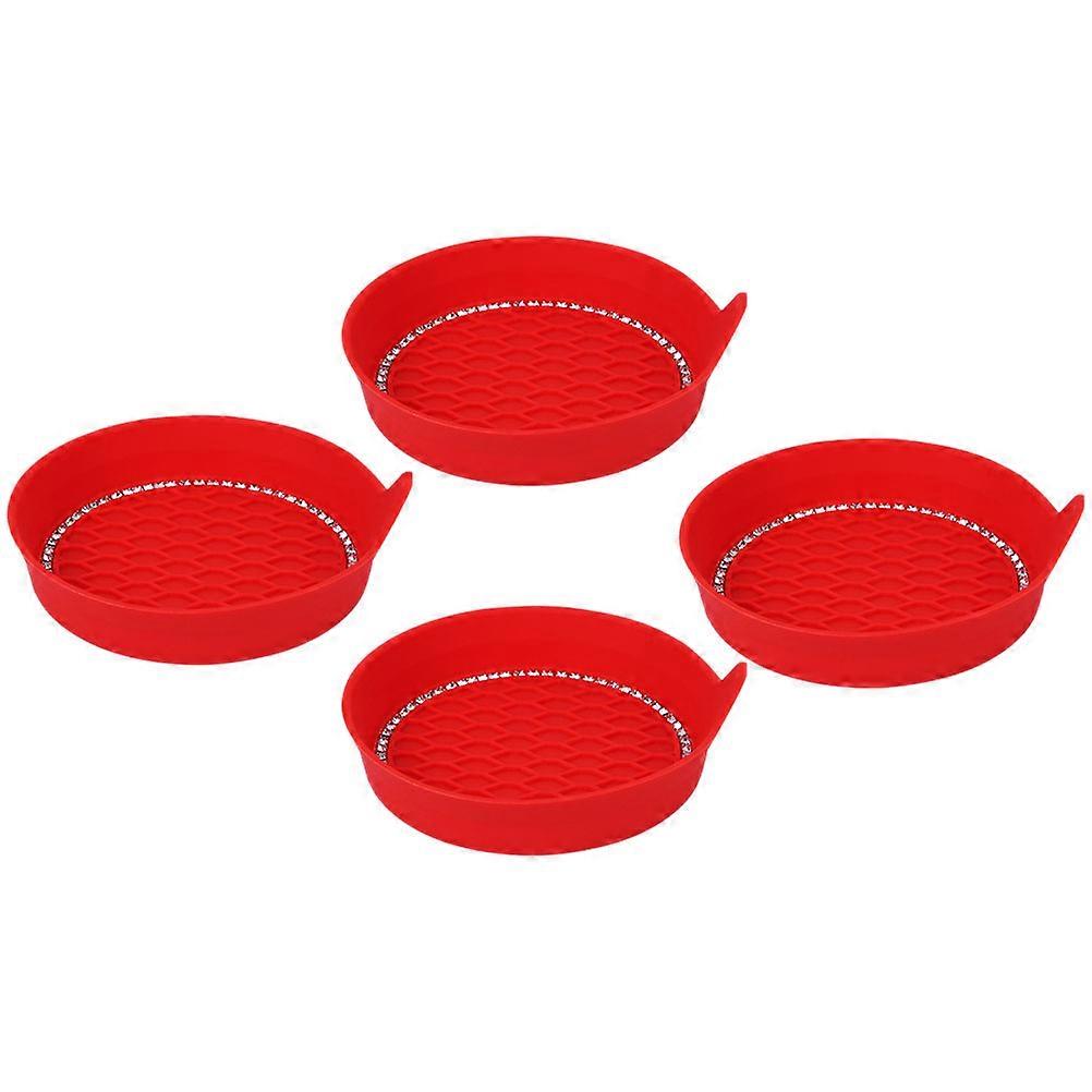Car Cup Holder Mats Silicone Car Coasters Easy To Spills Stable Base Rhinestone For Cars 4Pcs