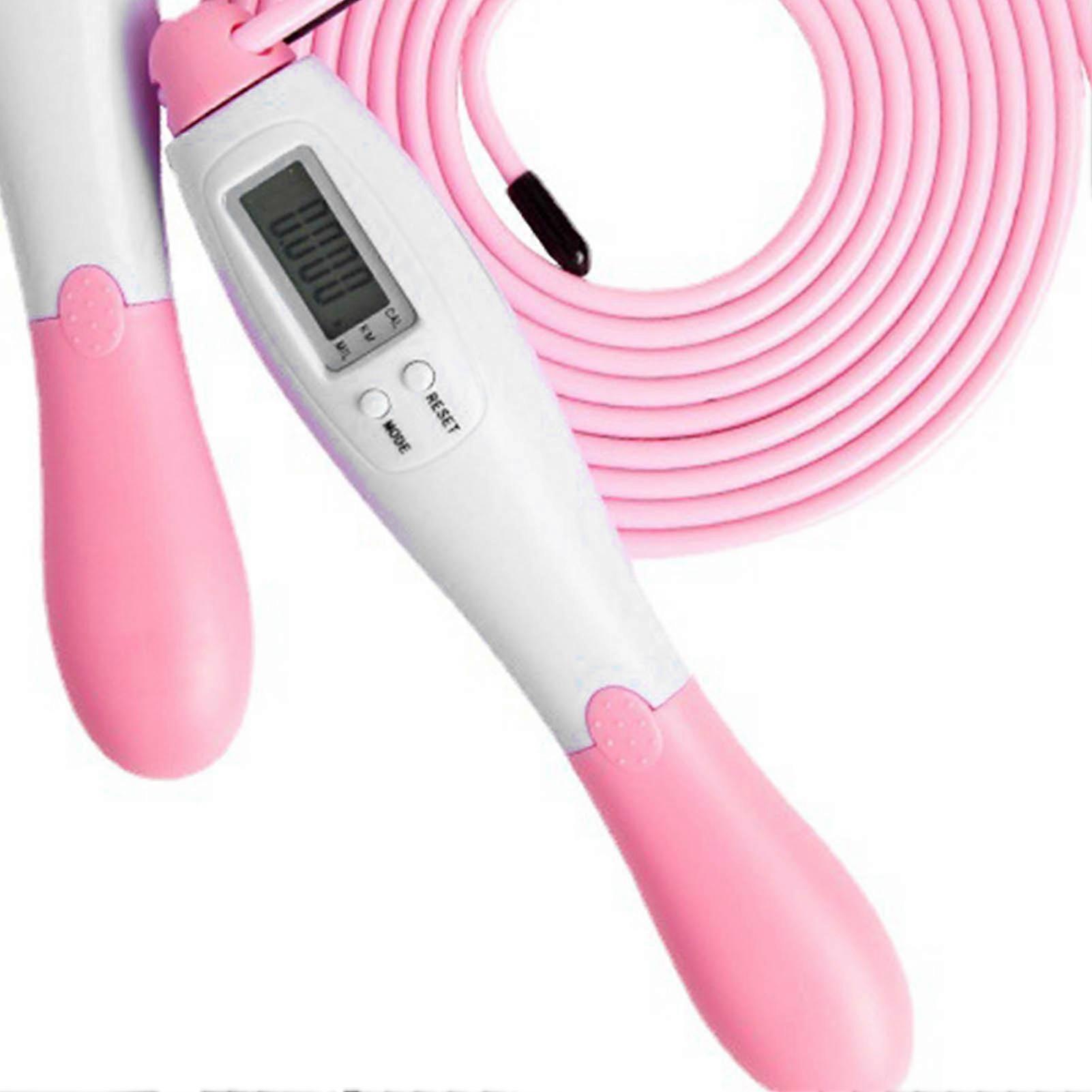 Cordless Digital Skipping Rope Pink with Counter, 2.8m PVC