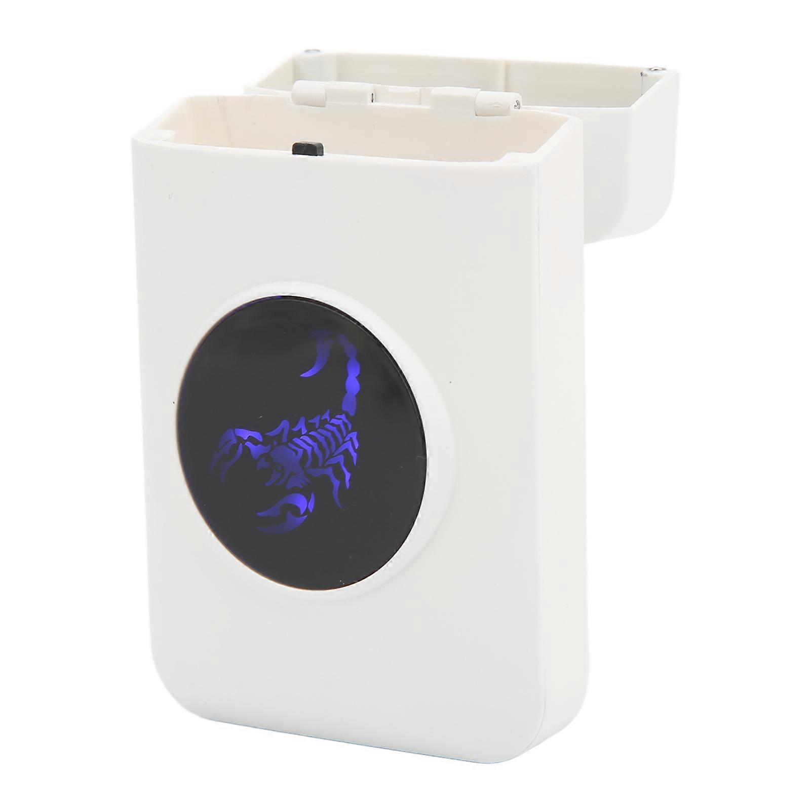 Lighter Cigarette Case Scorpion Pattern USB Rechargeable 10.5x6.5cm White