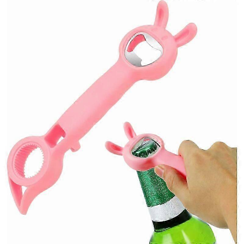 Multi-function bottle opener Portable multi-function bottle opener Suitable for kitchens, bars, cocktails 20*5cm (pink)